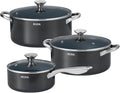 BEZIA Nonstick Induction Cookware Set, 6-Piece Pots and Pans Set with Lids