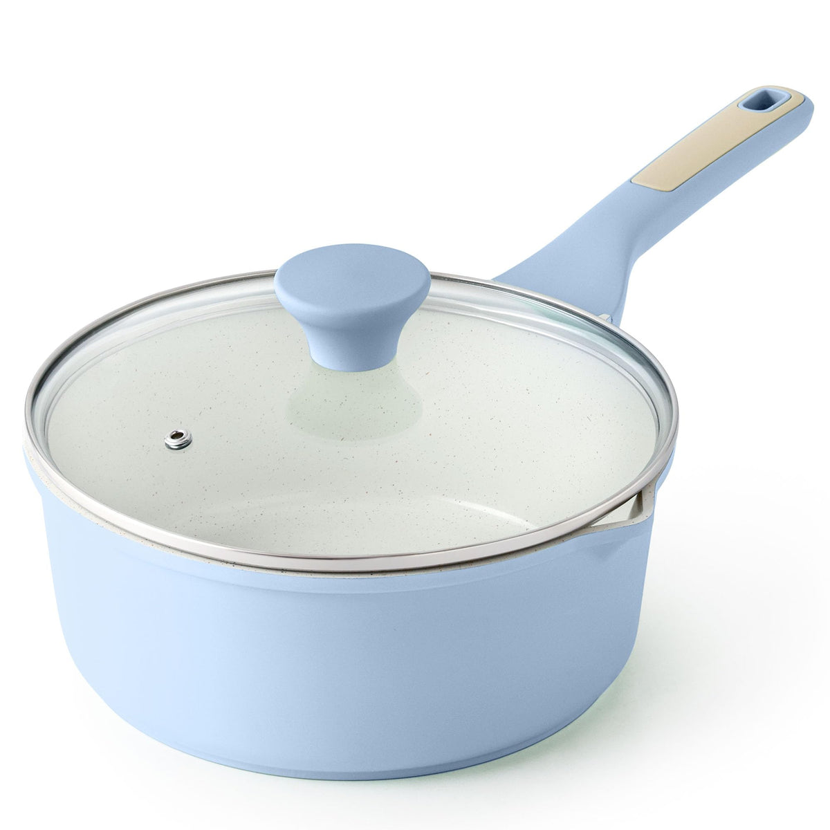 SENSARTE Nonstick Sauce Pan Set with Lid, 1.5+2 Quarts, PFOA/PFOS Free