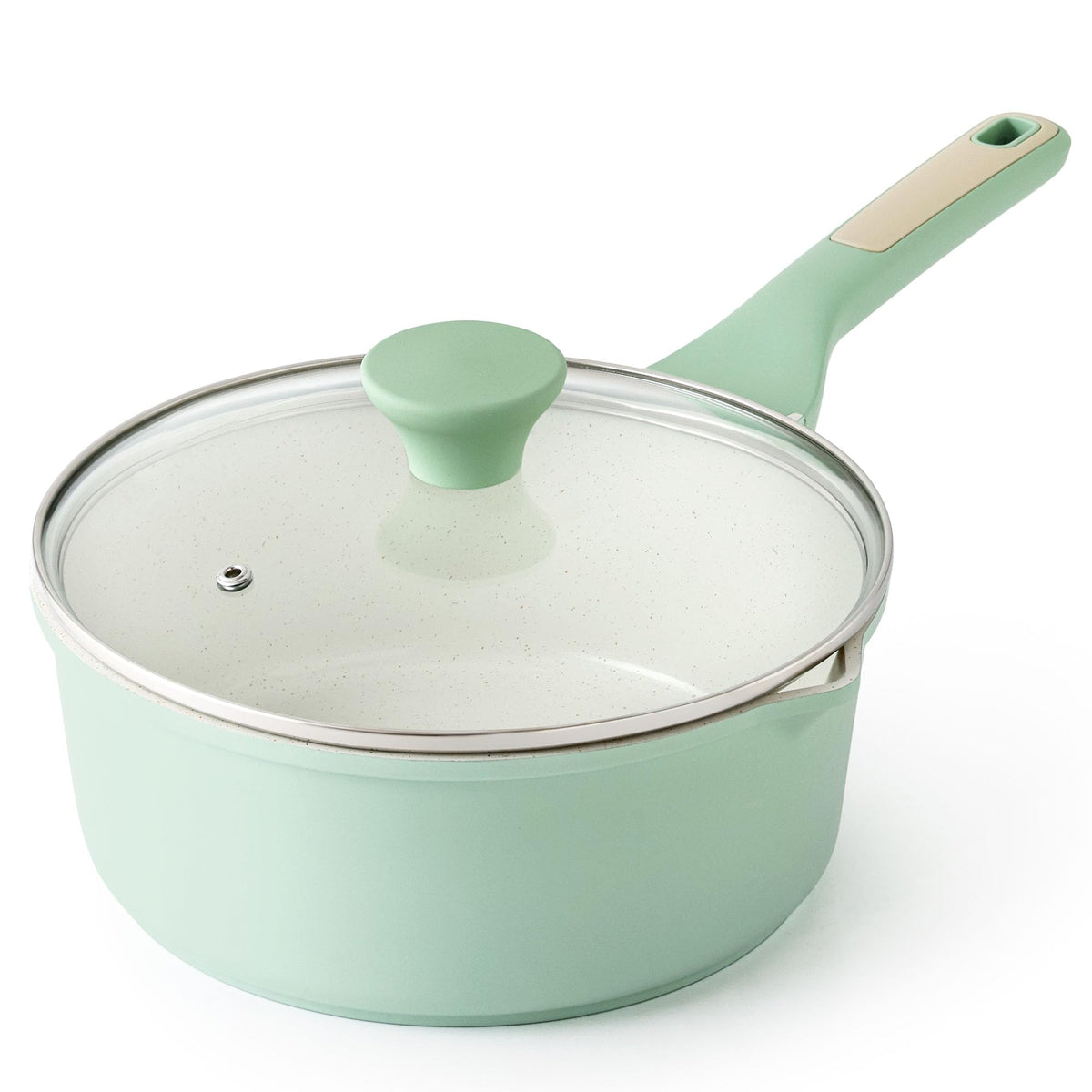 SENSARTE Nonstick Sauce Pan Set with Lid, 1.5+2 Quarts, PFOA/PFOS Free