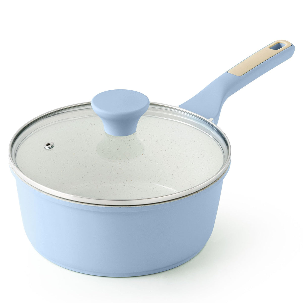 SENSARTE Nonstick Sauce Pan Set with Lid, 1.5+2 Quarts, PFOA/PFOS Free