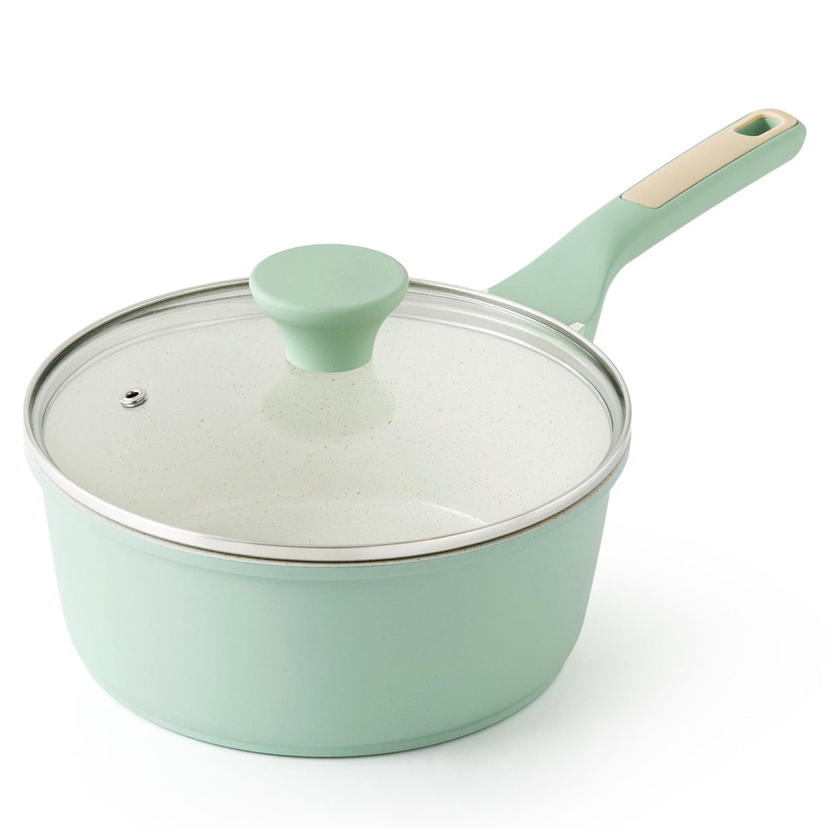 SENSARTE Nonstick Sauce Pan Set with Lid, 1.5+2 Quarts, PFOA/PFOS Free