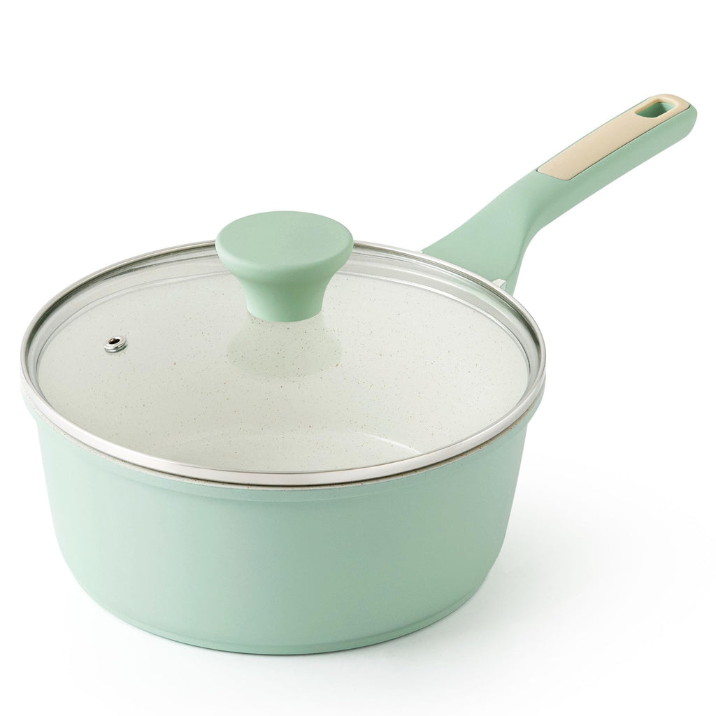 SENSARTE Nonstick Sauce Pan Set with Lid, 1.5+2 Quarts, PFOA/PFOS Free
