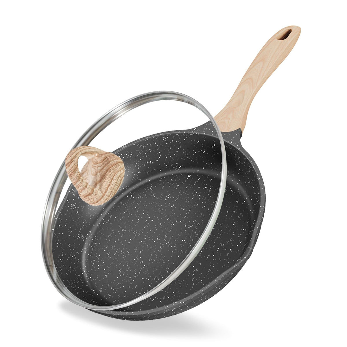 JEETEE 8 Inch Nonstick Frying Pan Easy Clean Small Egg Pan Skillet