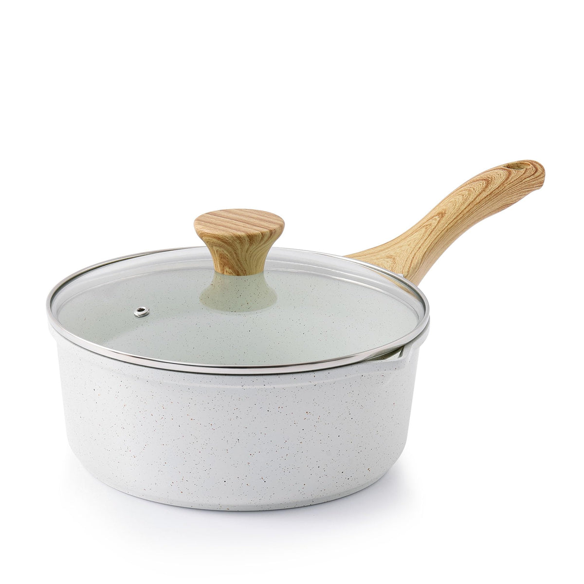 SENSARTE Nonstick Sauce Pan Set with Lid, 1.5+2 Quarts, PFOA/PFOS Free