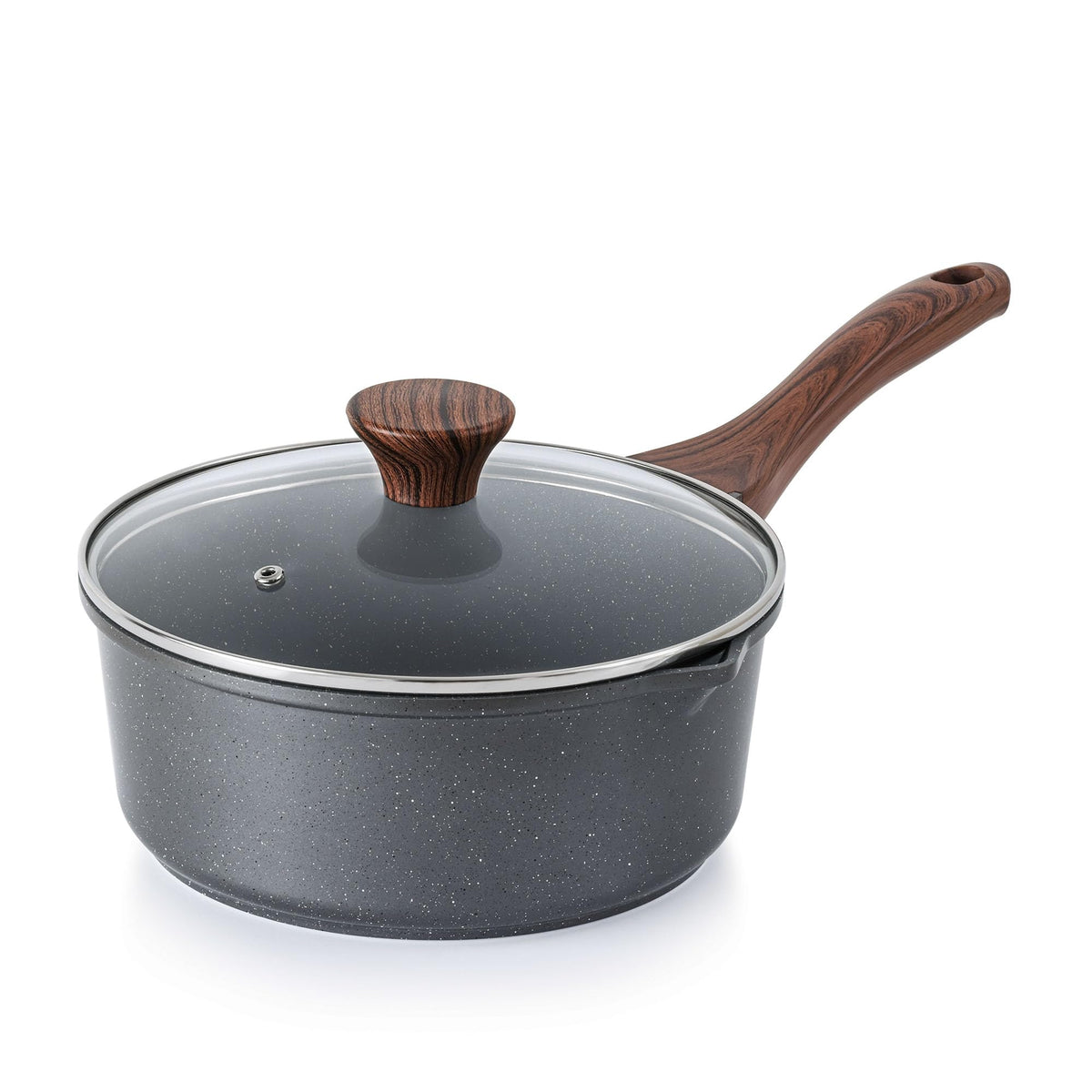 SENSARTE Nonstick Sauce Pan Set with Lid, 1.5+2 Quarts, PFOA/PFOS Free