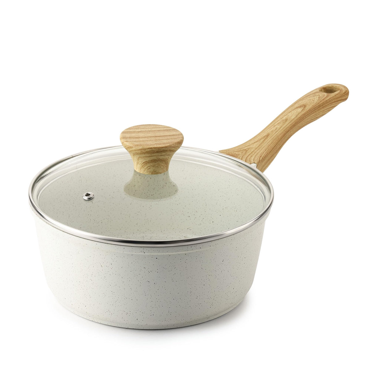 SENSARTE Nonstick Sauce Pan Set with Lid, 1.5+2 Quarts, PFOA/PFOS Free