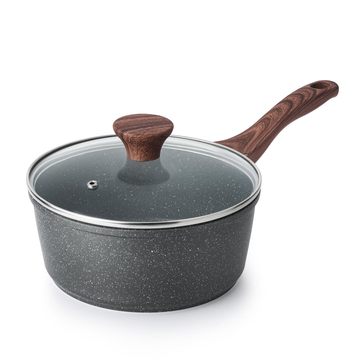 SENSARTE Nonstick Sauce Pan Set with Lid, 1.5+2 Quarts, PFOA/PFOS Free
