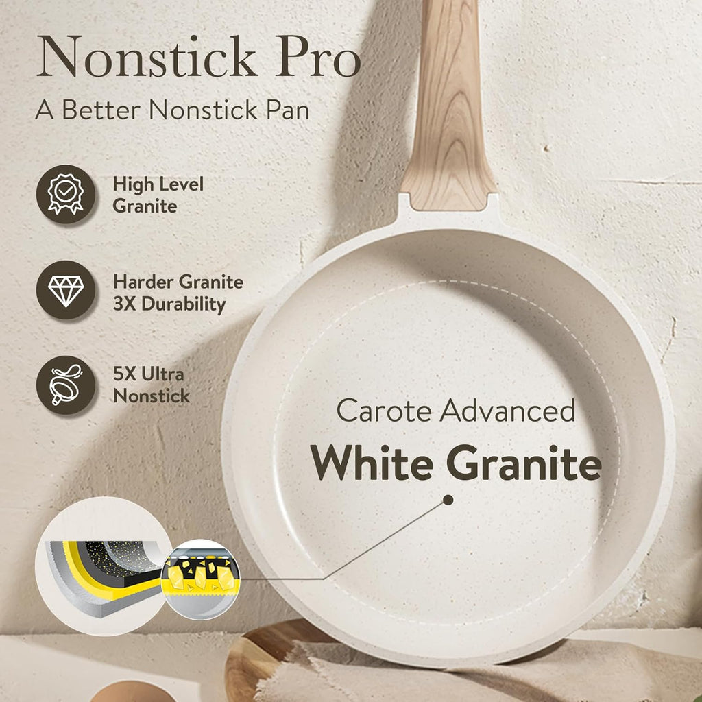 CAROTE 20pcs Pots and Pans Set, Nonstick Cookware Sets
