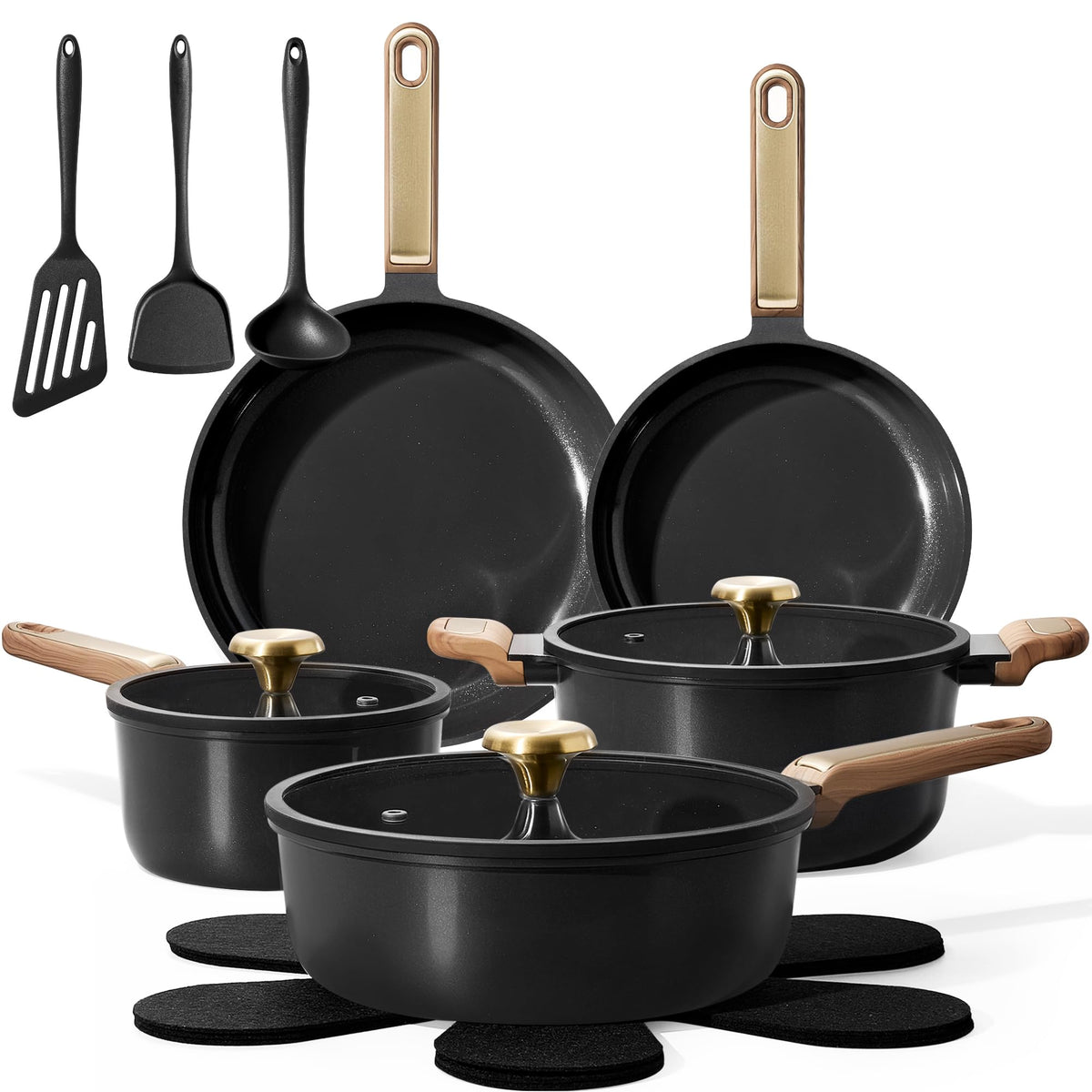 CAROTE 20pcs Pots and Pans Set, Nonstick Cookware Sets