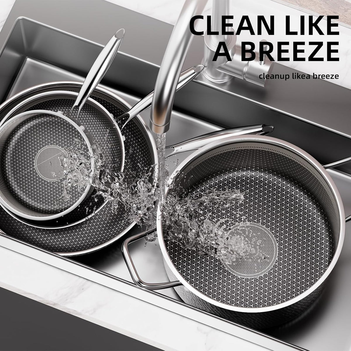 7 Pcs Stainless Steel Nonstick Pots and Pans Set