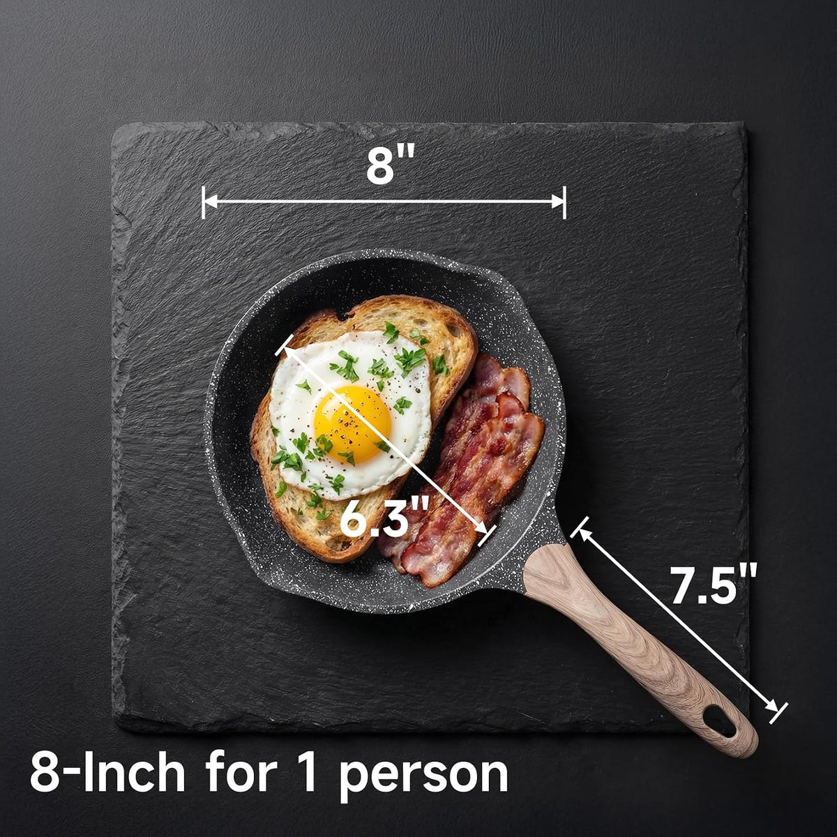 JEETEE 8 Inch Nonstick Frying Pan Easy Clean Small Egg Pan Skillet