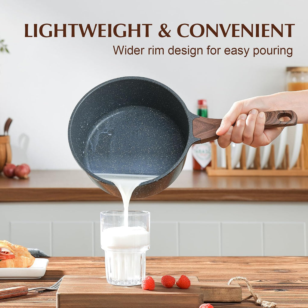 SENSARTE Nonstick Sauce Pan Set with Lid, 1.5+2 Quarts, PFOA/PFOS Free